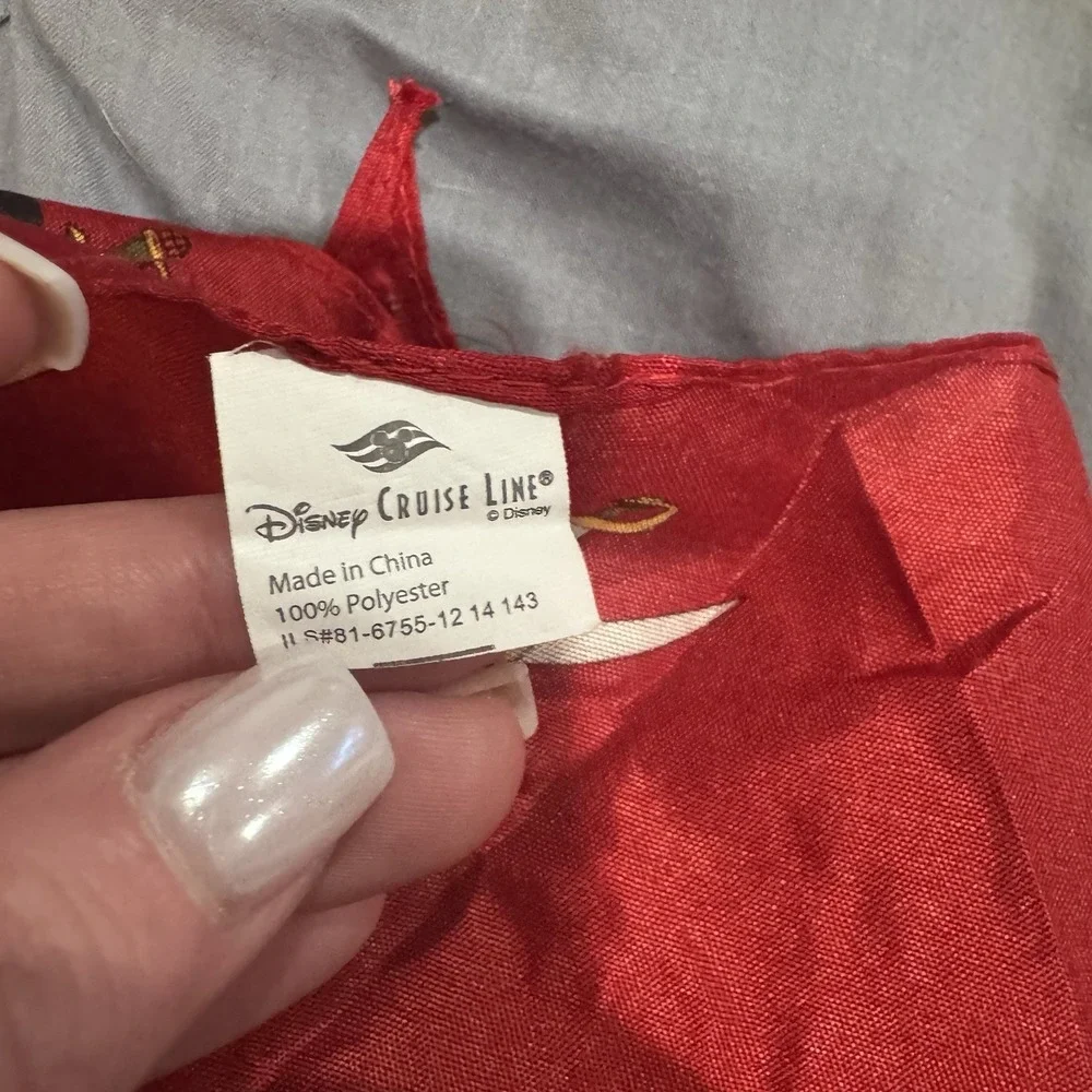 Disney Cruise Line Pirates of the Caribbean Mickey Mouse Red‎ Scarf Bandana
